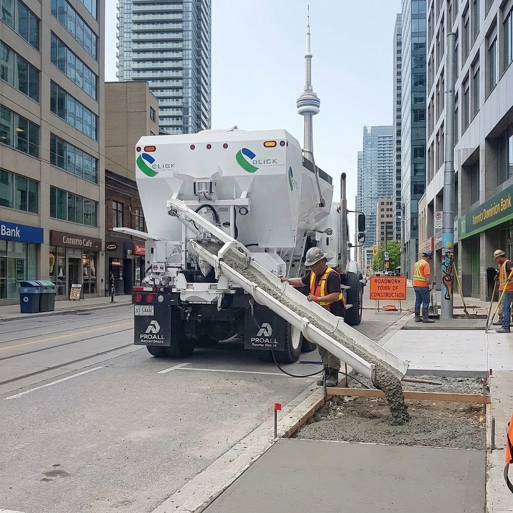 Pouring Concrete for Sidewalk in Toronto